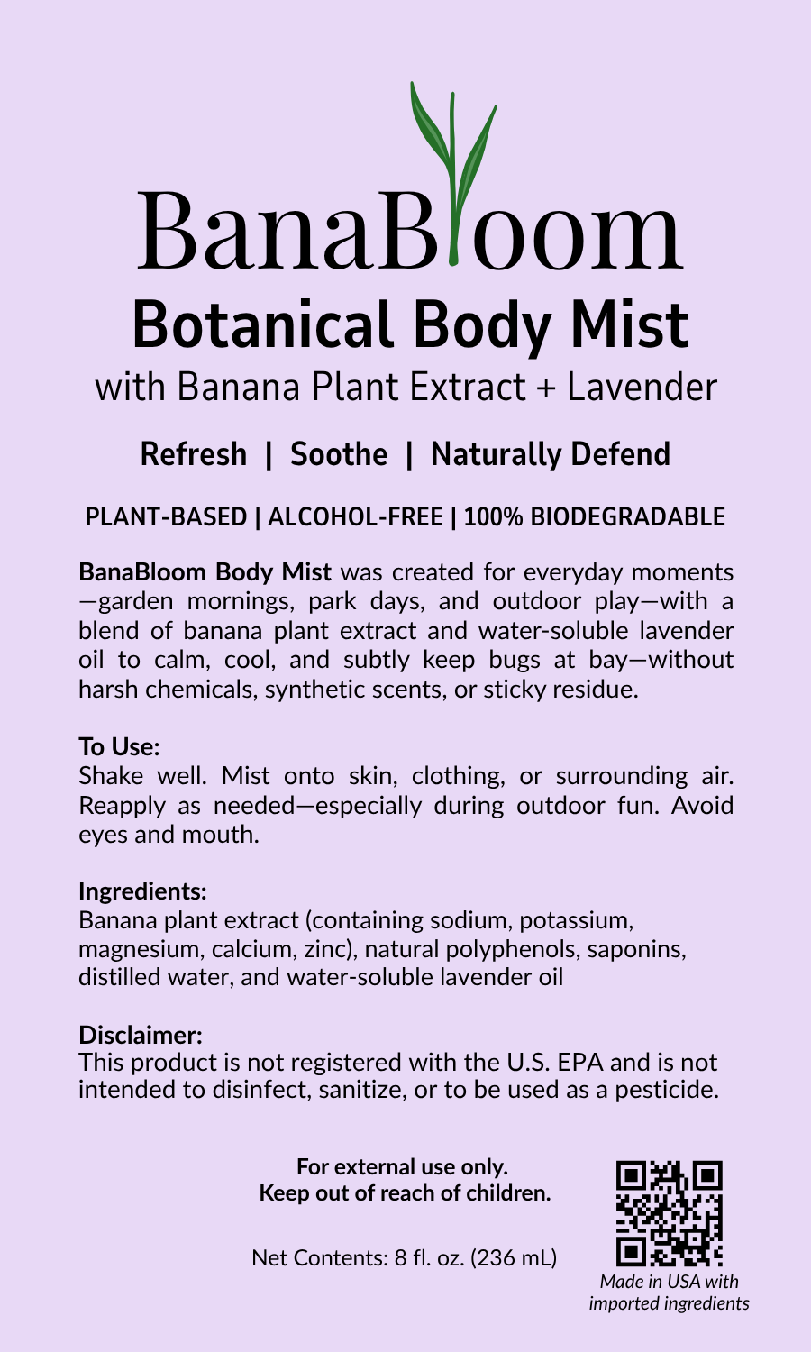 BanaBloom Botanical Body Mist (Single)