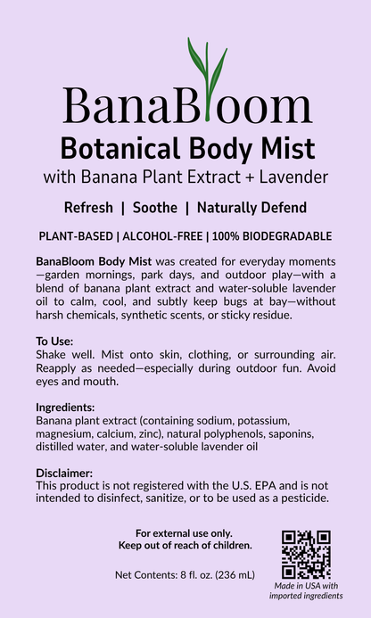 BanaBloom Botanical Body Mist (Single)